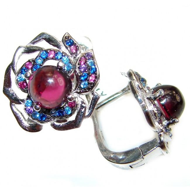 Authentic Ruby Tanzanite .925 Sterling Silver handmade earrings