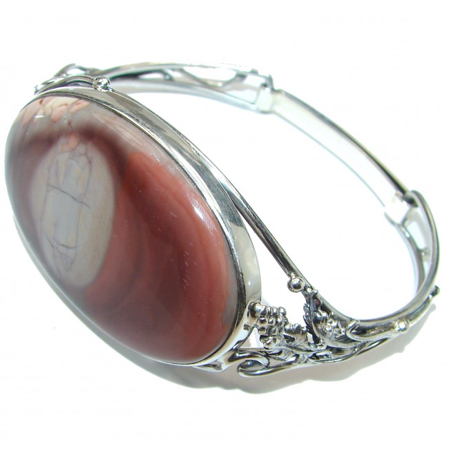 Bohemian Style Excellent quality Imperial Jasper .925 Sterling Silver Bracelet / Cuff