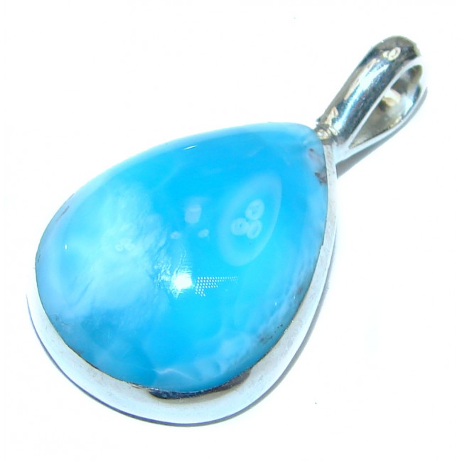 Authentic Dominican Larimar .925 Sterling Silver handmade pendant