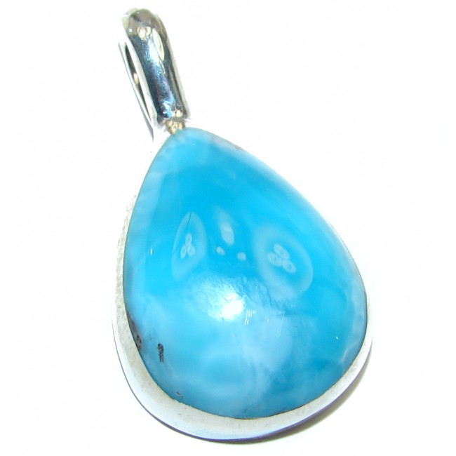 Authentic Dominican Larimar .925 Sterling Silver handmade pendant
