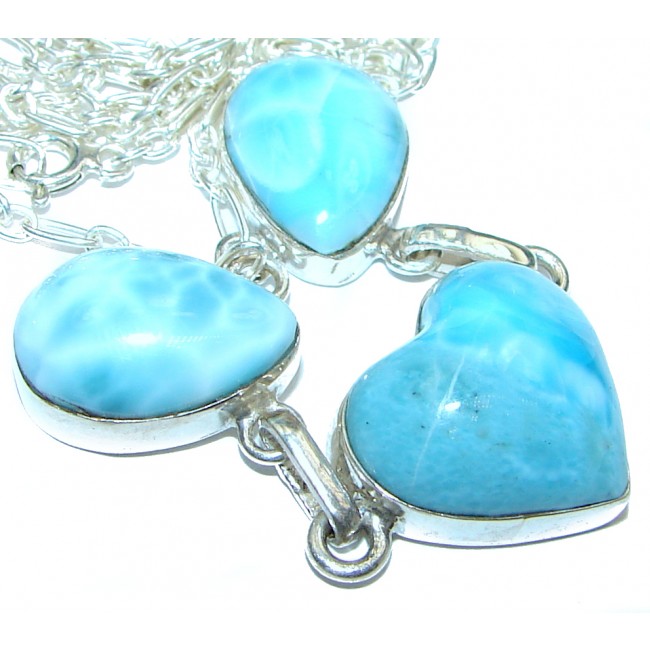 Angle's Heart Larimar .925 Sterling Silver handmade Necklace