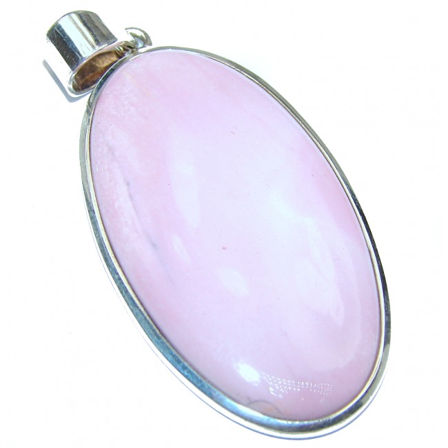 Large authentic Pink Opal .925 Sterling Silver handmade Pendant