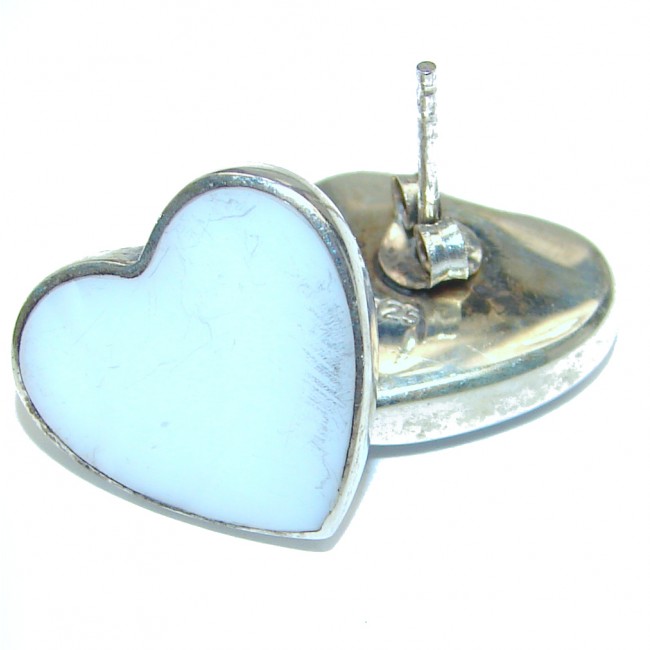 Pure Heart Blister Pearl .925 Sterling Silver handmade earrings