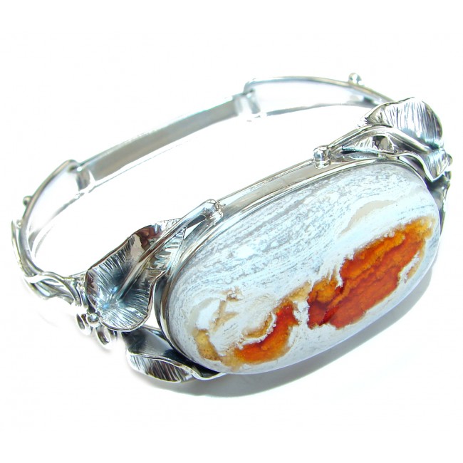 Vintage Design Top Quality Mexican Opal .925 Sterling Silver handmade Bracelet