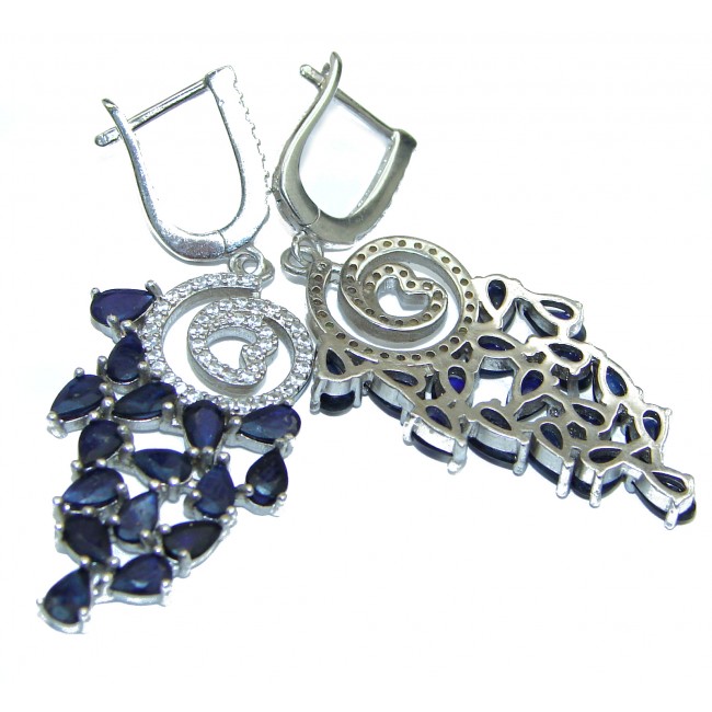 Bella Authentic Sapphire .925 Sterling Silver handmade earrings