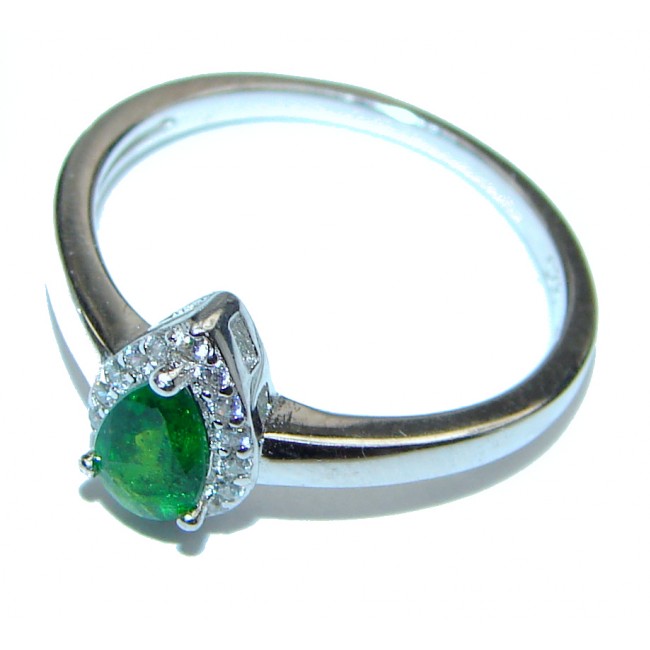 Natural Chrome Diopside .925 Sterling Silver Statement ring size 7 1/4