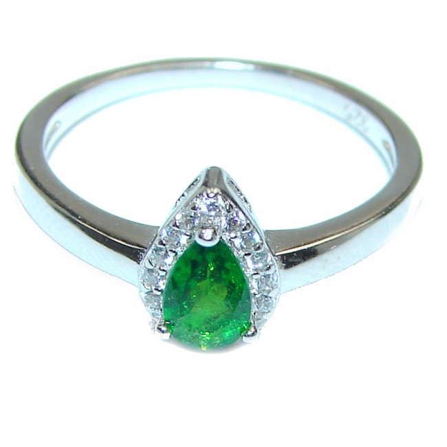 Natural Chrome Diopside .925 Sterling Silver Statement ring size 7 1/4