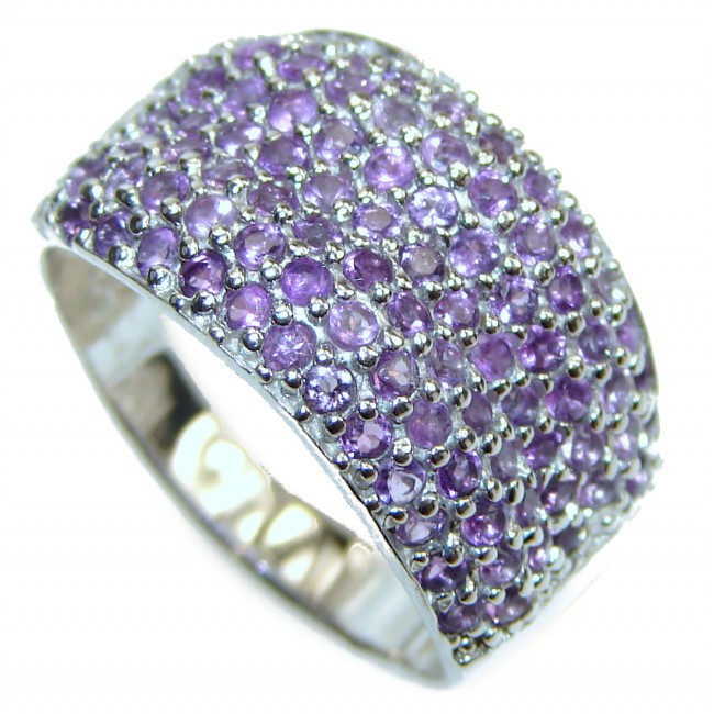 Sublime Style genuine Amethyst .925 Sterling Silver handcrafted Ring size 8 3/4