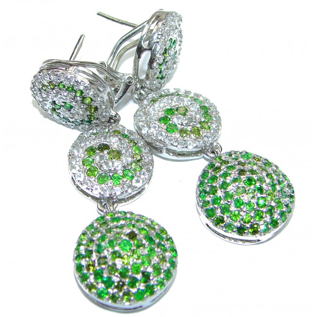 Vintage Design Authentic Chrome Diopside .925 Sterling Silver handmade earrings