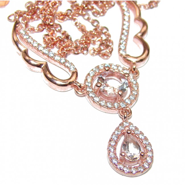 Angel's Wings Morganite Rose Gold over .925 Sterling Silver handmade Necklaces