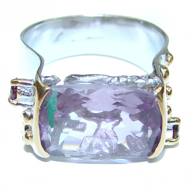 Authentic pink Amethyst .925 Sterling Silver handmade Ring size 6