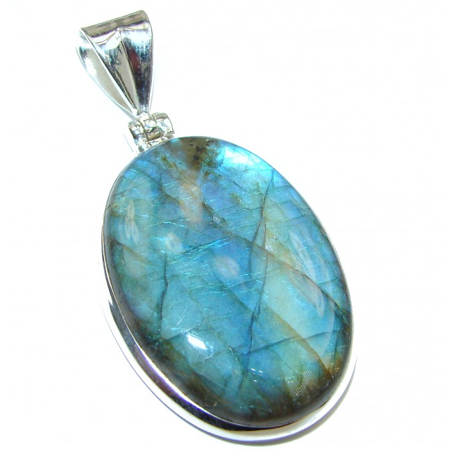 Fire Labradorite .925 Sterling Silver handcrafted pendant