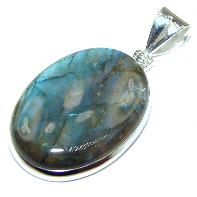 Fire Labradorite .925 Sterling Silver handcrafted pendant