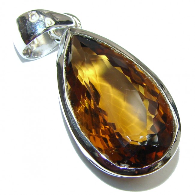 Antique Style Champagne Topaz .925 Sterling Silver Pendant