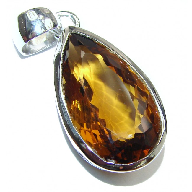 Antique Style Champagne Topaz .925 Sterling Silver Pendant