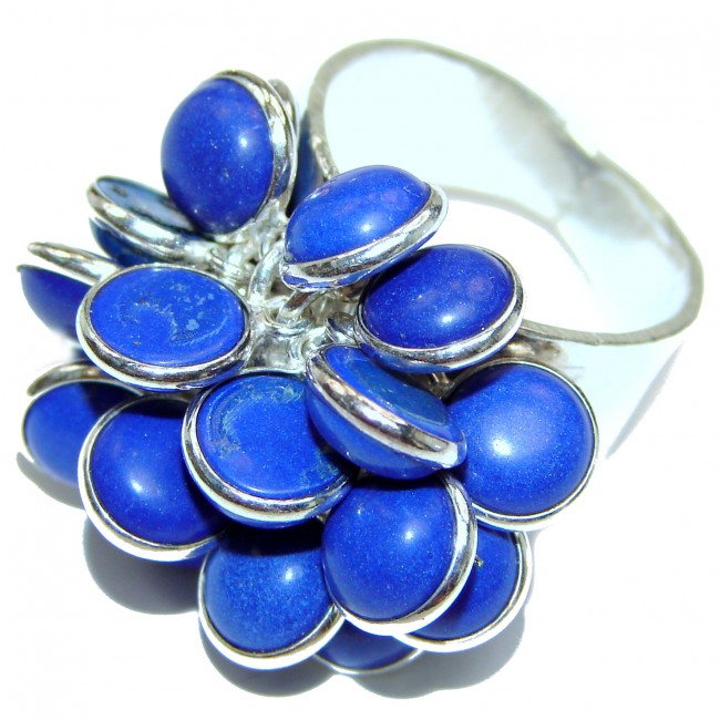 Fashion Beauty Lapis Lazuli Sterling Silver cha -cha Ring s. 9