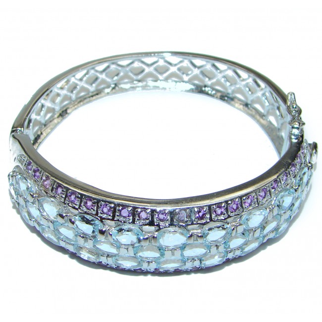 New Universe Genuine Aquamarine .925 Sterling Silver handmade Bracelet