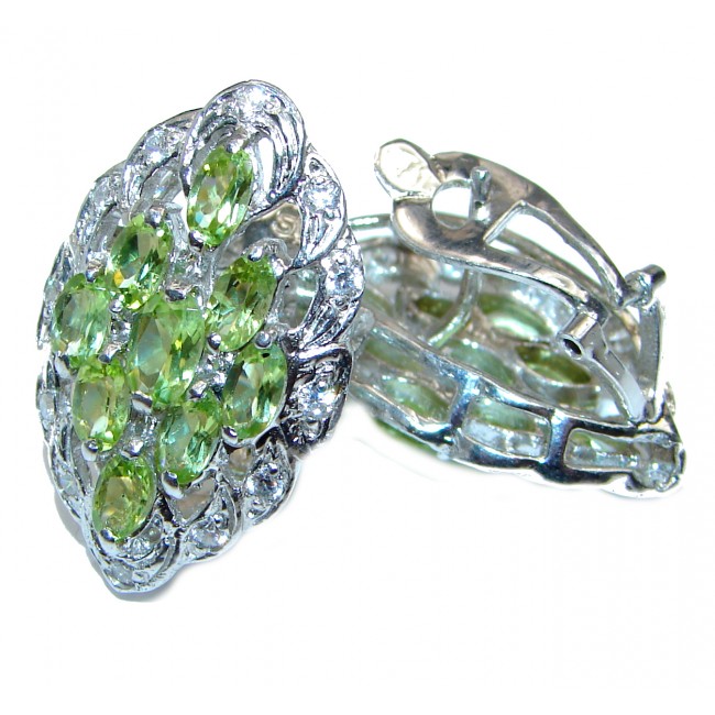 Aurora Spectacular Authentic Peridot .925 Sterling Silver handmade earrings