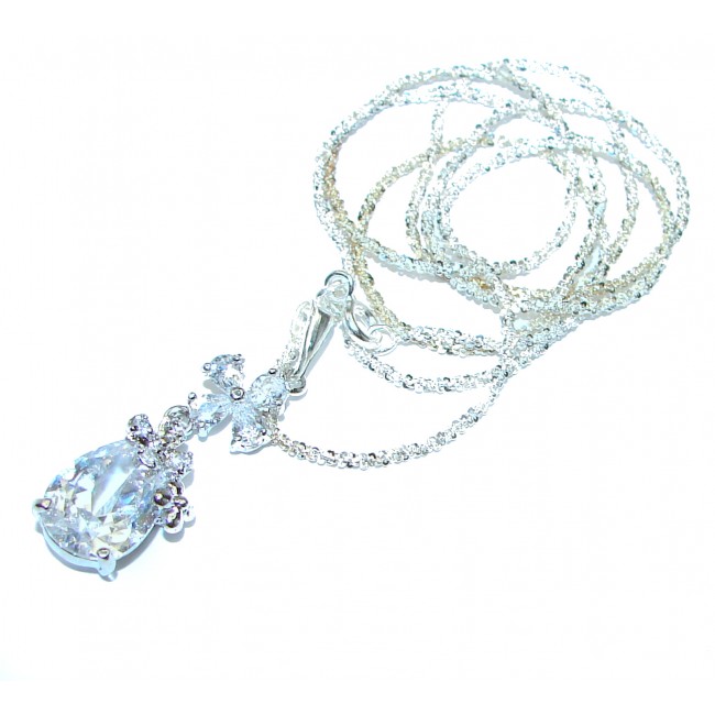Incredible Posh Authentic White Topaz .925 Sterling Silver necklace