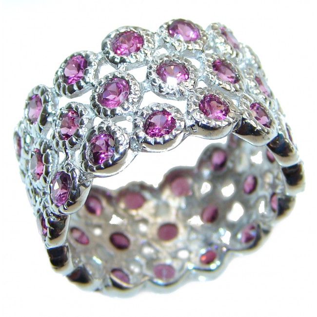 Genuine Kashmir Ruby .925 Sterling Silver handcrafted Statement Ring size 7 3/4