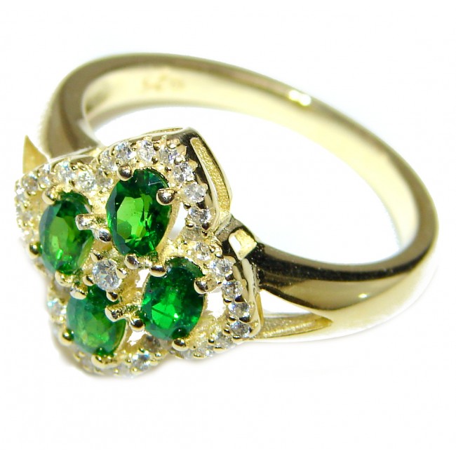My sweet Flower Chrome Diopside .925 Sterling Silver Statement ring size 7 3/4