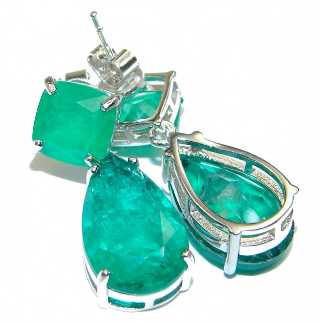 Modus Operandi Emerald .925 Sterling Silver entirely handmade earrings