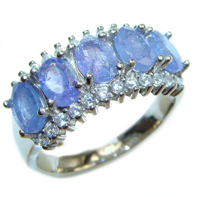 Genuine Kyanite .925 Sterling Silver handcrafted Statement Ring size 7