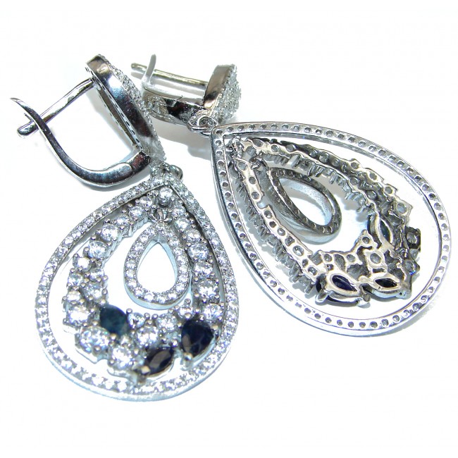 Timeless Beauty Sapphire .925 Sterling Silver handmade earrings