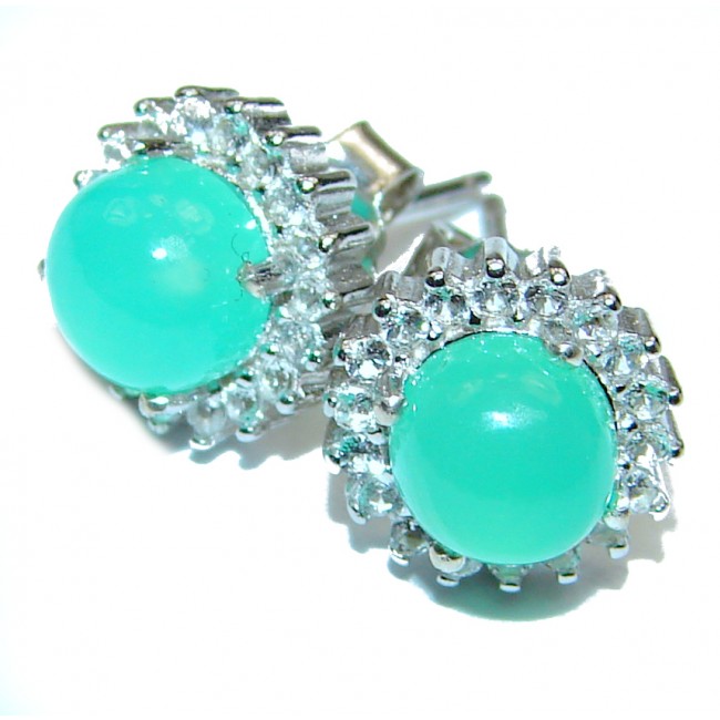 Authentic Colombian Emerald .925 Sterling Silver handmade earrings