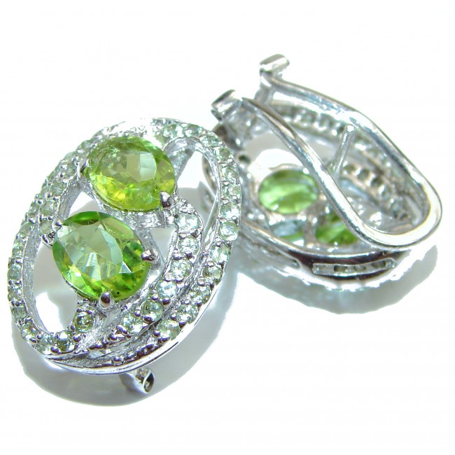 Aurora Spectacular Authentic Peridot .925 Sterling Silver handmade earrings
