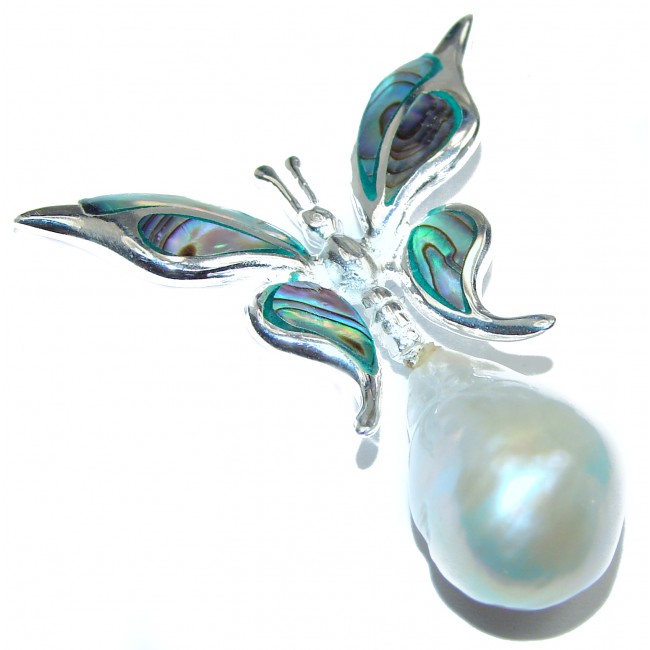 Treasure of Mother Nature Rainbow Abalone .925 Sterling Silver handcrafted pendant