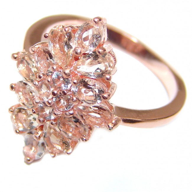 Morganite 14K Rose Gold over .925 Sterling Silver handcrafted ring s. 7