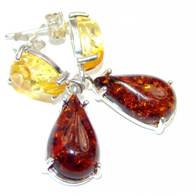 Lucky Apple Baltic Amber .925 Sterling Silver handcrafted Earrings