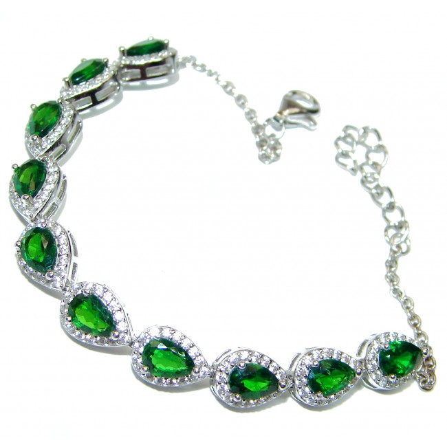 Authentic Sapphire Chrome Diopside .925 Sterling Silver handcrafted Bracelet