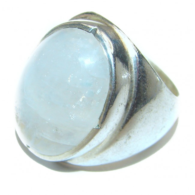 Angelica Rainbow Moonstone .925 Sterling Silver handmade Ring size 7 1/2