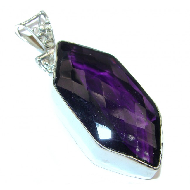 Purple Treasure Genuine purple quartz .925 Sterling Silver handcrafted pendant