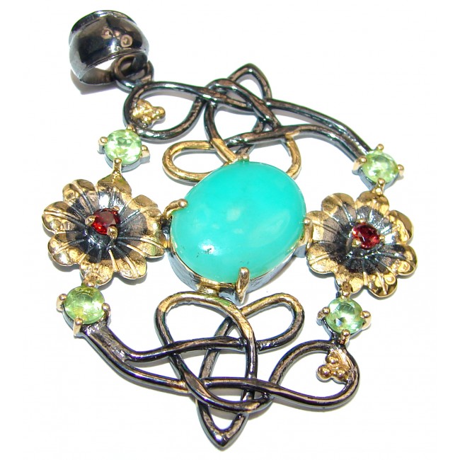 Great Beauty Chrysoprase .925 Sterling Silver handcrafted Pendant