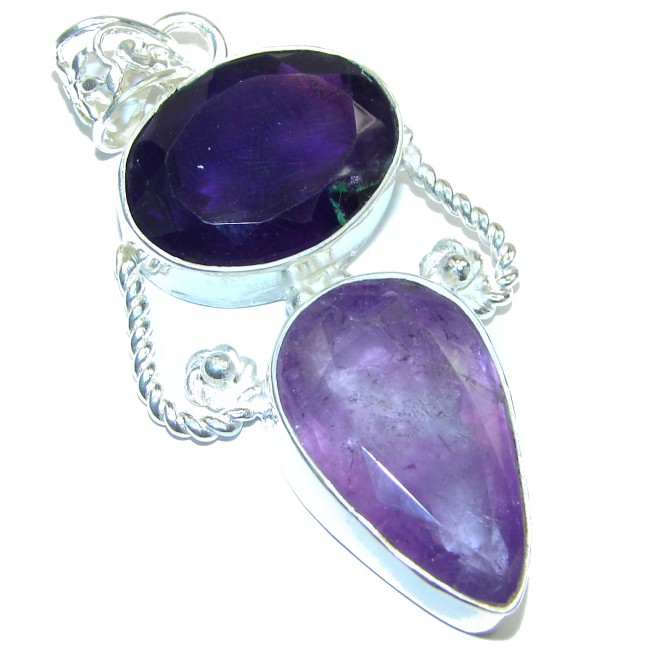 Purple Treasure Genuine Amethyst .925 Sterling Silver handcrafted pendant