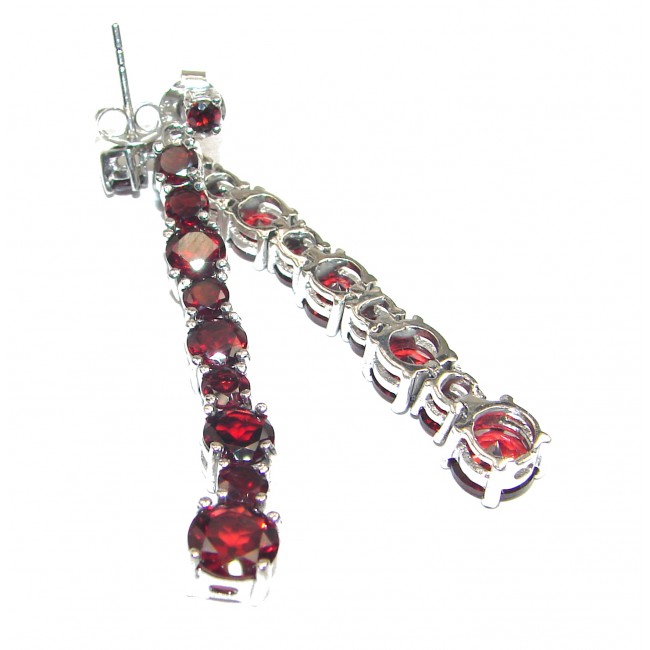 Angelica authentic Garnet .925 Sterling Silver handcrafted stud earrings