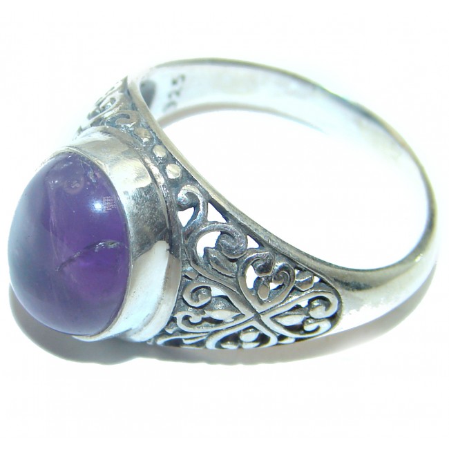 Natural Amethyst .925 Sterling Silver handcrafted ring size 9