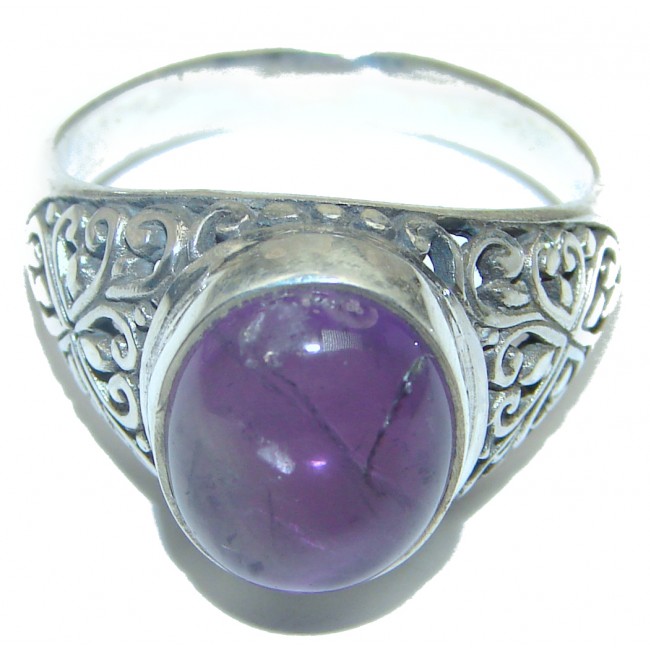 Natural Amethyst .925 Sterling Silver handcrafted ring size 9