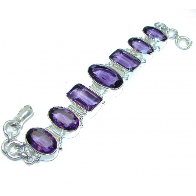 Get Glowing Purple Quartz .925 Sterling Silver handcrafted Bracelet