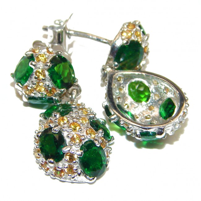 Chrome Diopside .925 Sterling Silver handcrafted earrings
