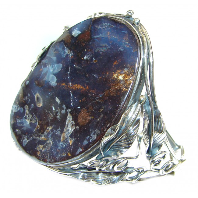 LARGE Rustic Style Boulder Opal handmade .925 Sterling Silver handcrafted Bracelet