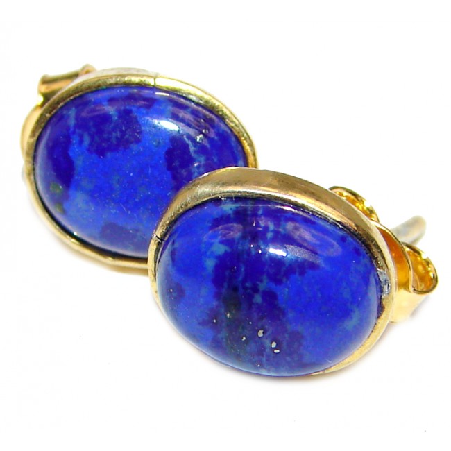 Perfect genuine Blue Lapis Lazuli .925 Sterling Silver handmade earrings
