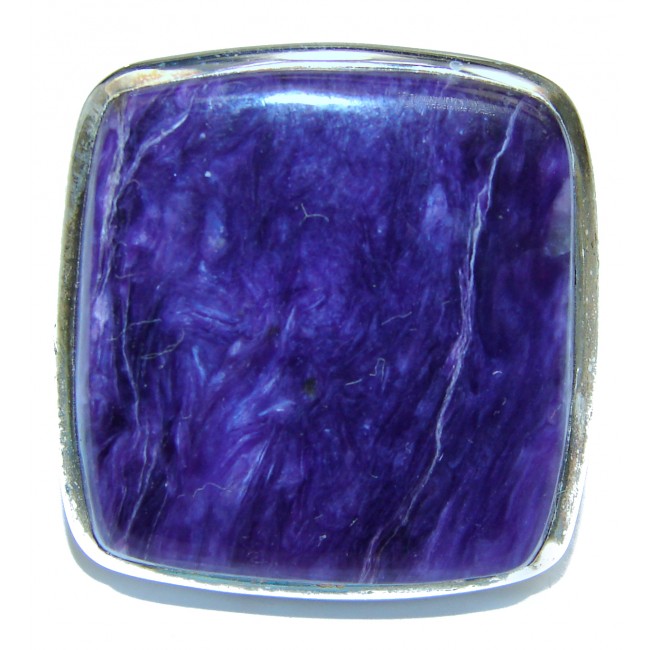 Natural Siberian Charoite .925 Sterling Silver handcrafted ring size 7