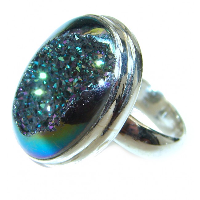 Mysterious Titanum Druzy .925 Sterling Silver ring s. 5 3/4