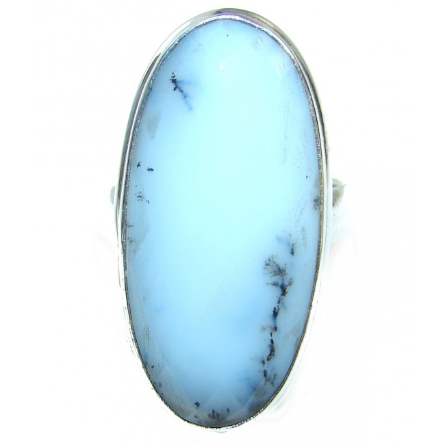 Top Quality Dendritic Agate .925 Sterling Silver hancrafted Ring s. 8