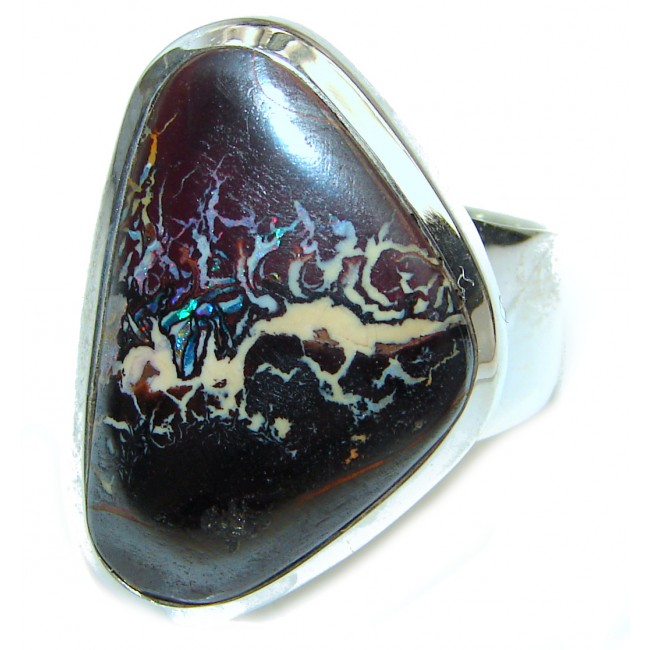 Australian Koroit Opal .925 Sterling Silver handcrafted Ring size 8