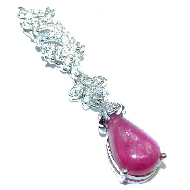 Very Elegant Authentic Ruby .925 Sterling Silver Pendant